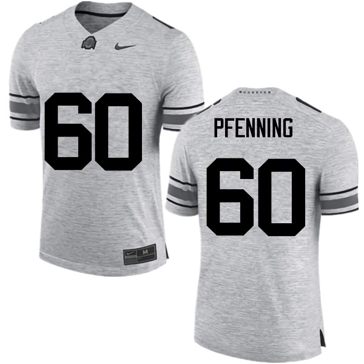 Blake Pfenning Ohio State Buckeyes Men's NCAA #60 Nike Gray College Stitched Football Jersey LCE4556YJ